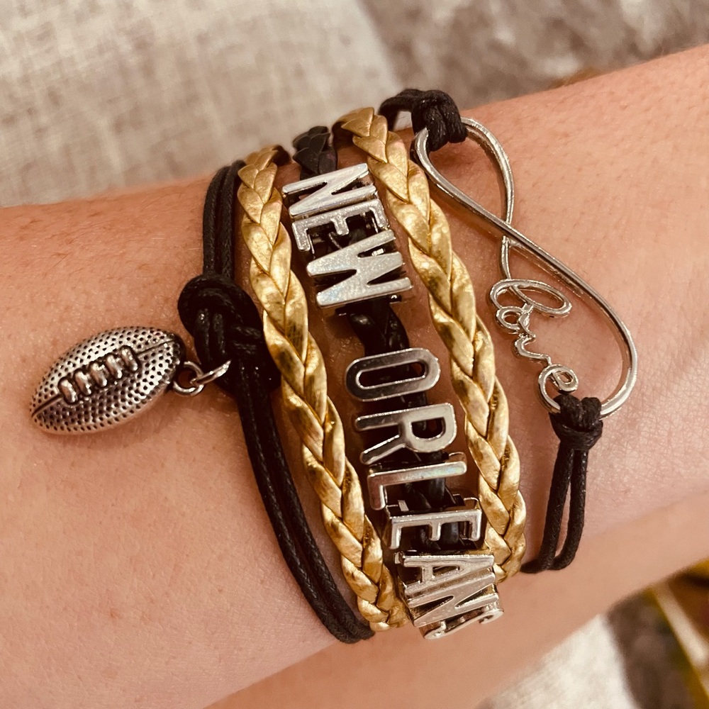 NOLA BABY!!    Gorgeous saints infinity bracelet! 1-$12 or 2-$20